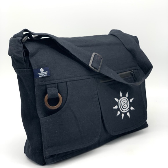 Cotton Laptop Bag Swirl Embroidery - Picture 5 of 11